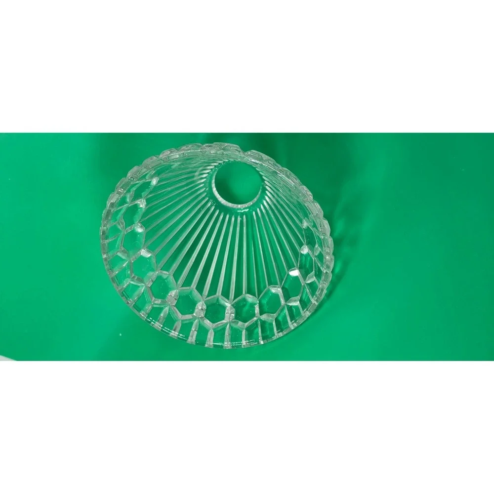 Vintage Clear Cut Crystal Lamp Shade Honeycomb Base Fairy Replacement 7 Inch